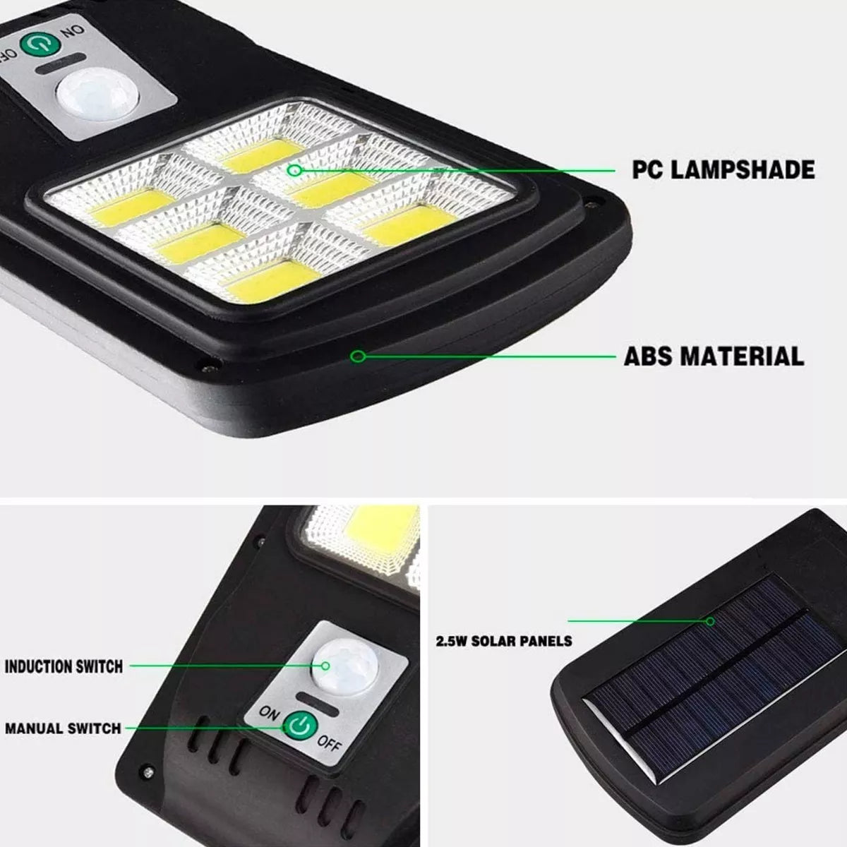 Pack 4 Foco Solar Led Exterior Con Contr